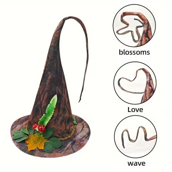 Enchanted Forest Bark Cloth Wizard Hat - Adult & Teen - Picture 3 of 5